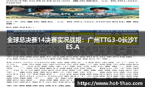 全球总决赛14决赛实况战报：广州TTG3-0长沙TES.A